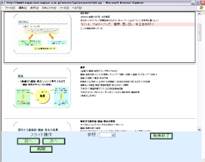 発表者用インタフェース