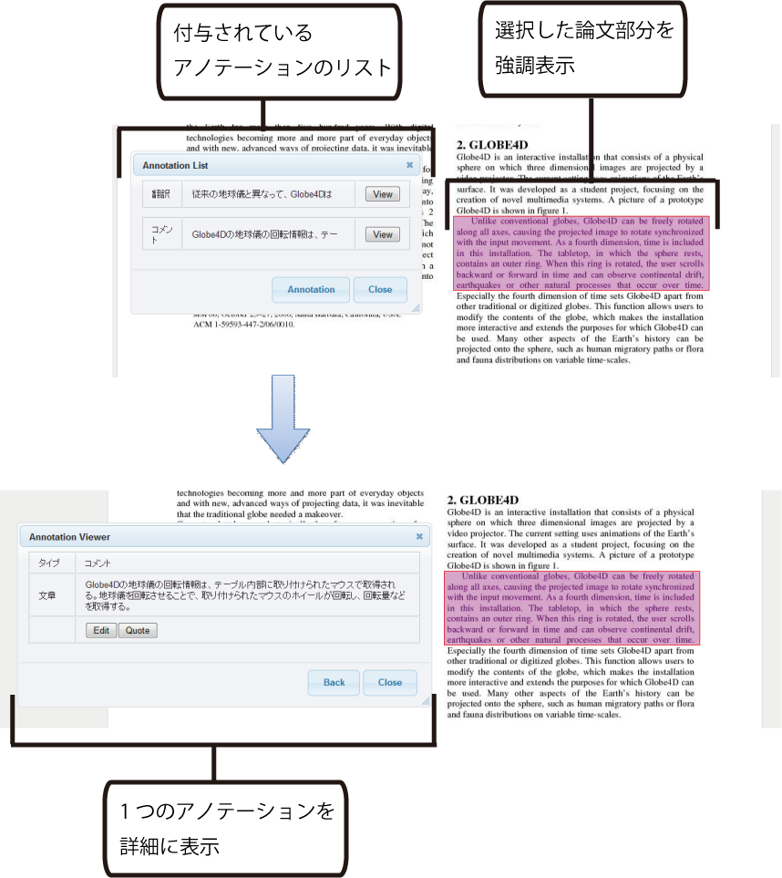 アノテーションの閲覧